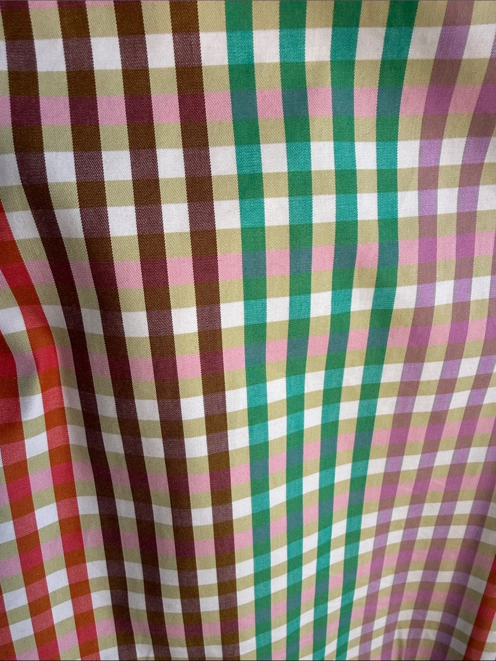 kate spade Rainbow Plaid Sleeveless Shirtdress Midi